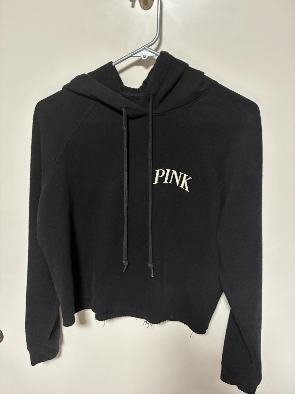 PINK Victoria's Secret Black Cropped Hoodie S